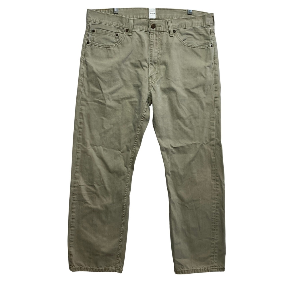 Levi's Pants Mens 38x30 Tan 505 Regular Fit Straight Leg Khaki Twill 00505-0718